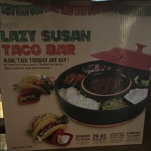 Lazy Susan Taco Bar with Red Lid